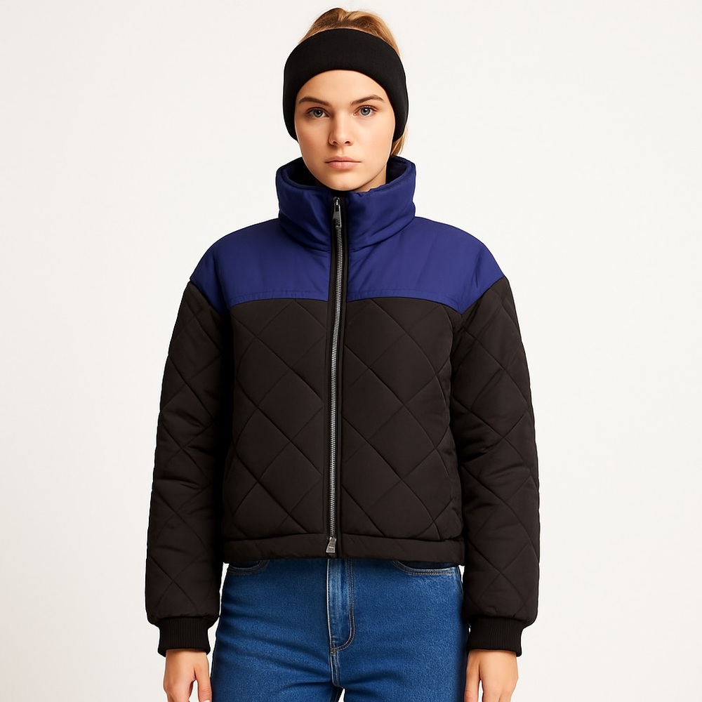 NWT WeWoreWhat|Revolve|Colorblock Puffer|Navy Black
